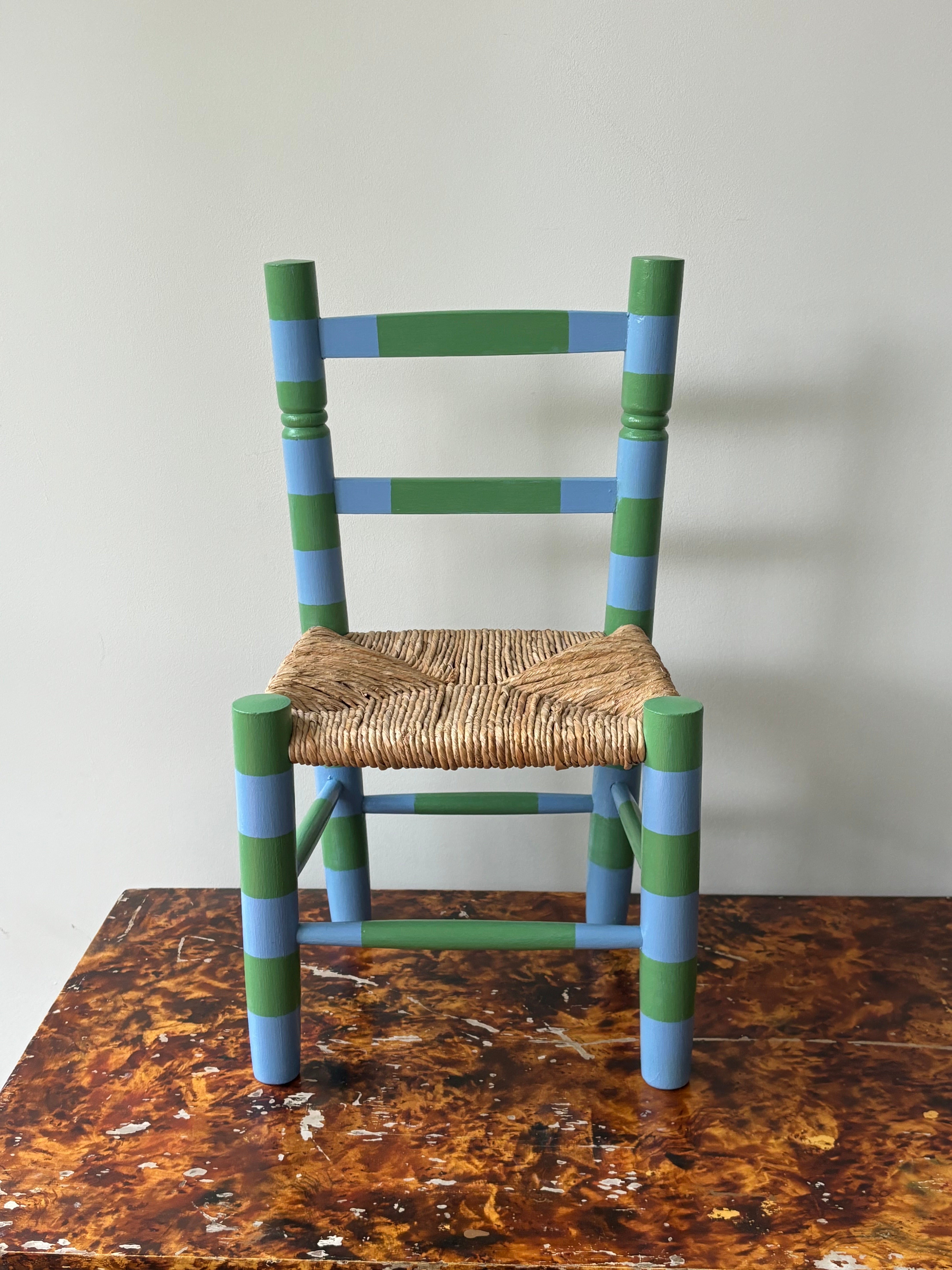 Green and blue chair
