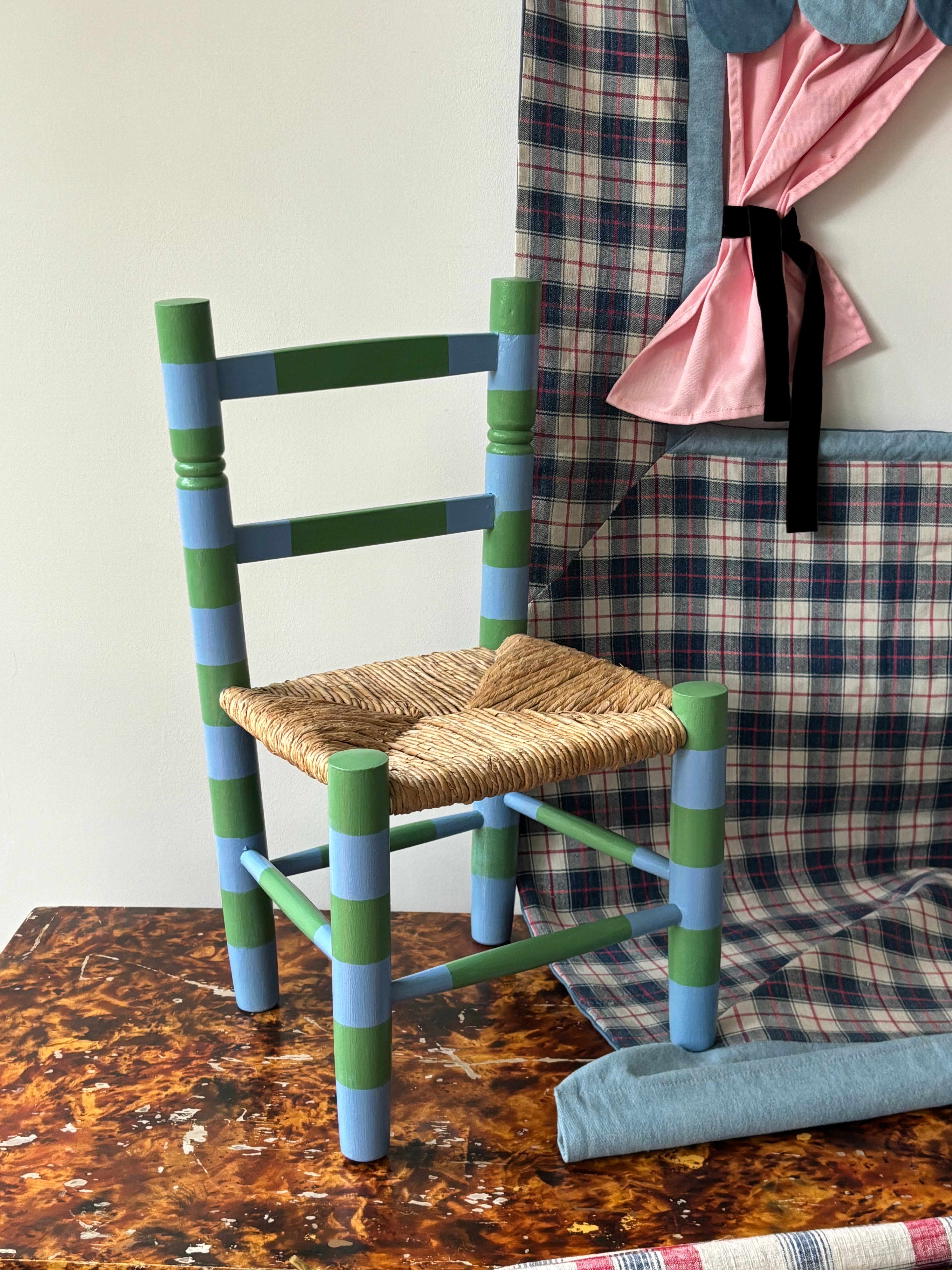 Green and blue chair