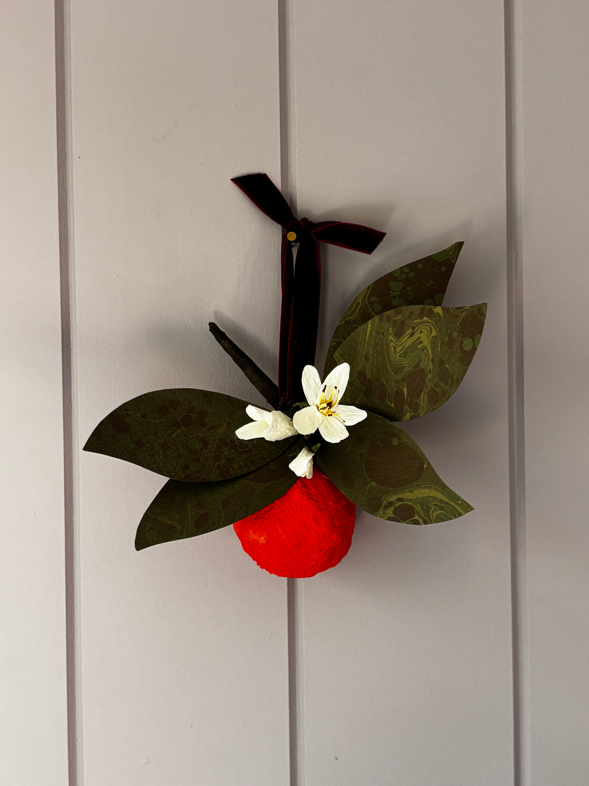 Orange and blossom wall hanging