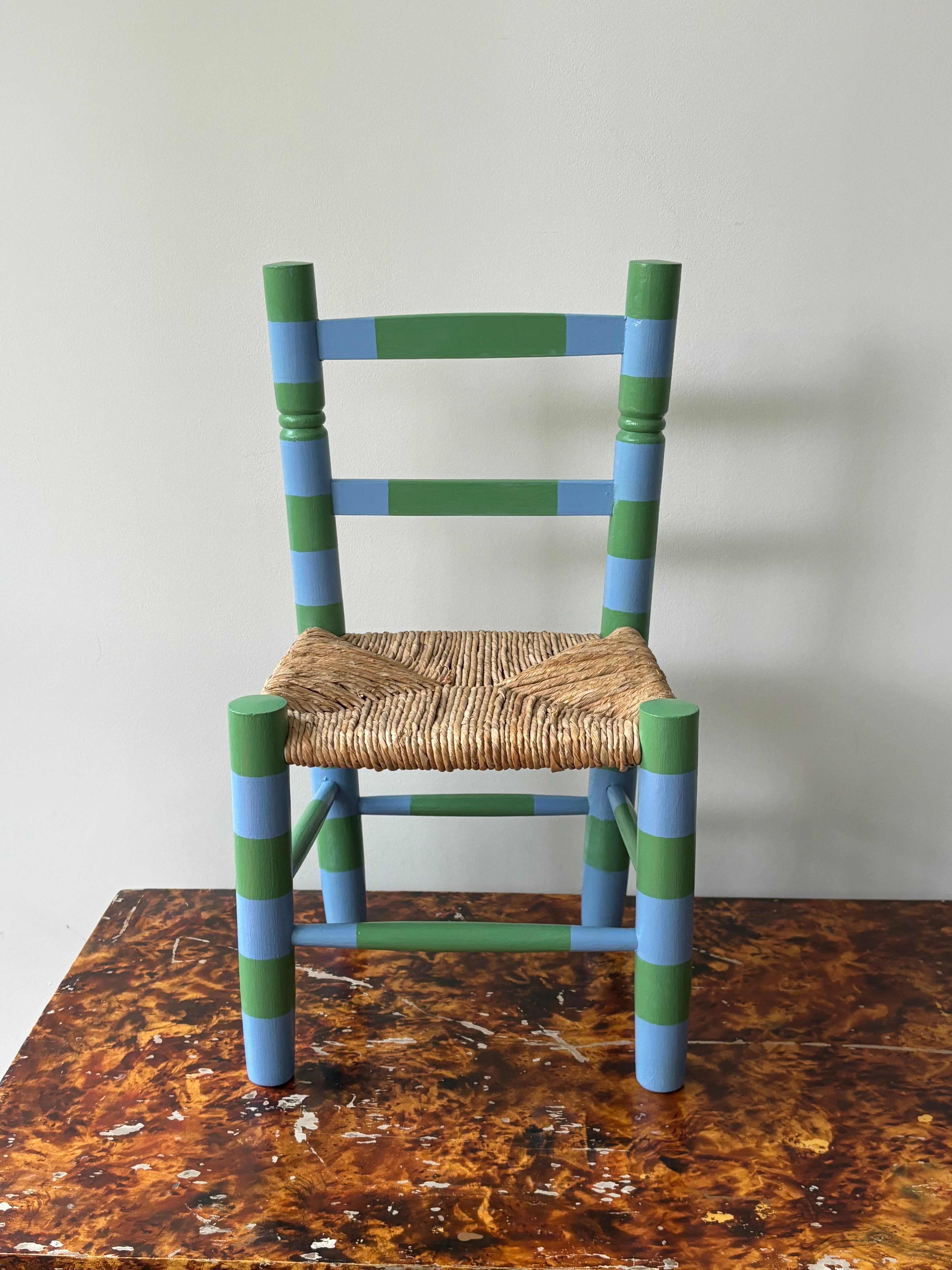 Green and blue chair