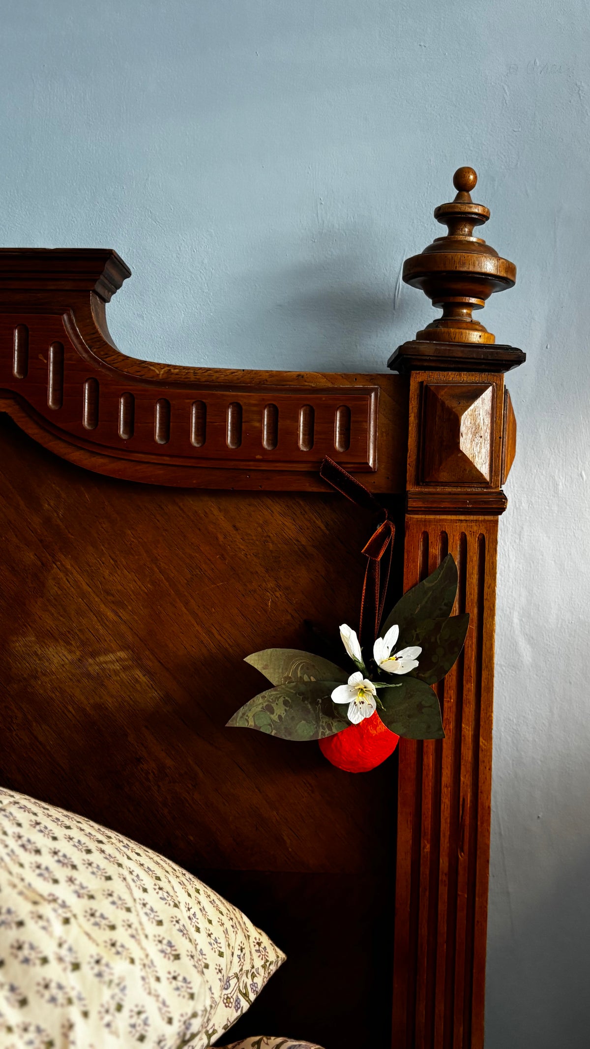 Orange and blossom wall hanging