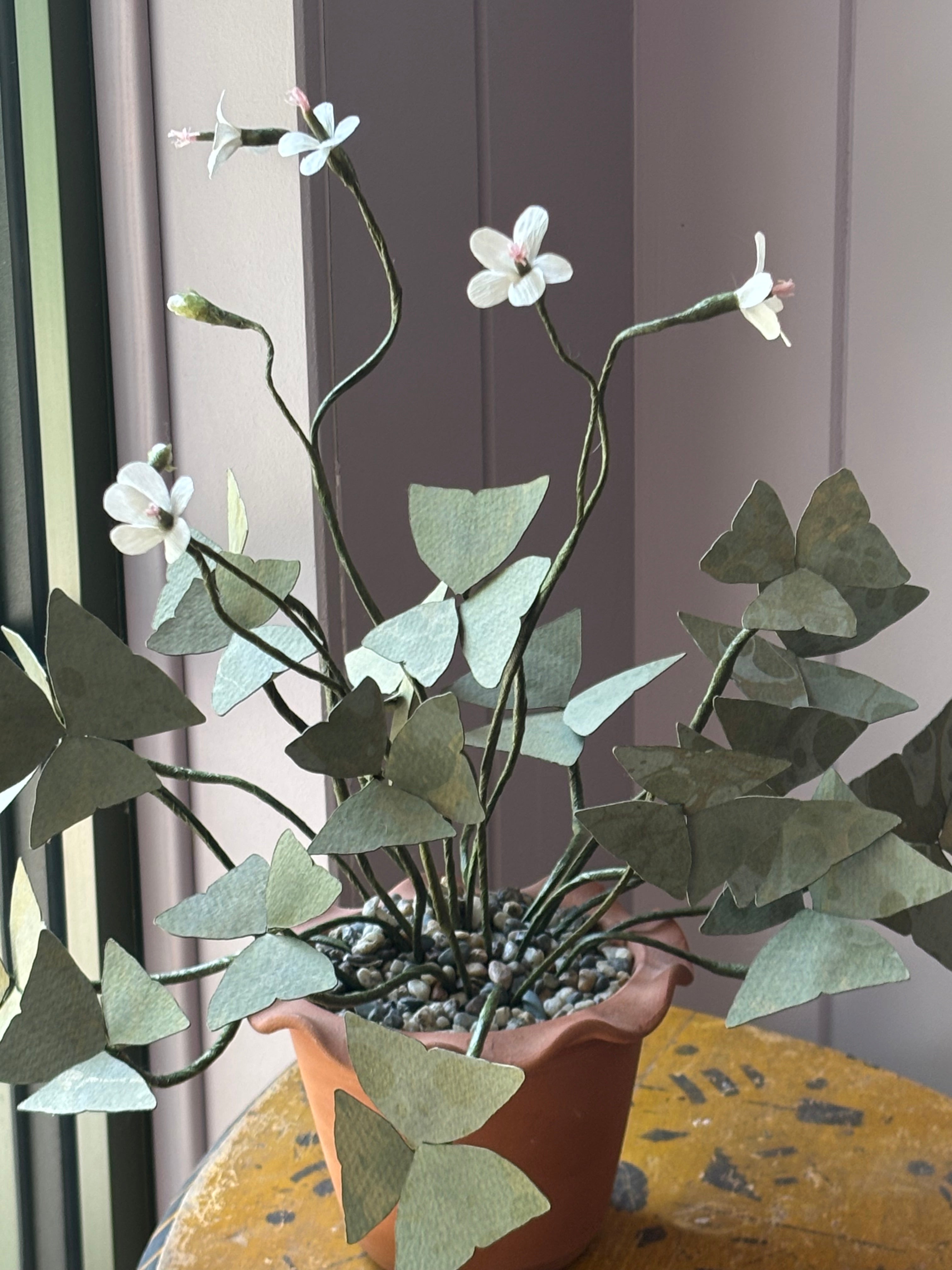 Paper Shamrock in STRAW pot