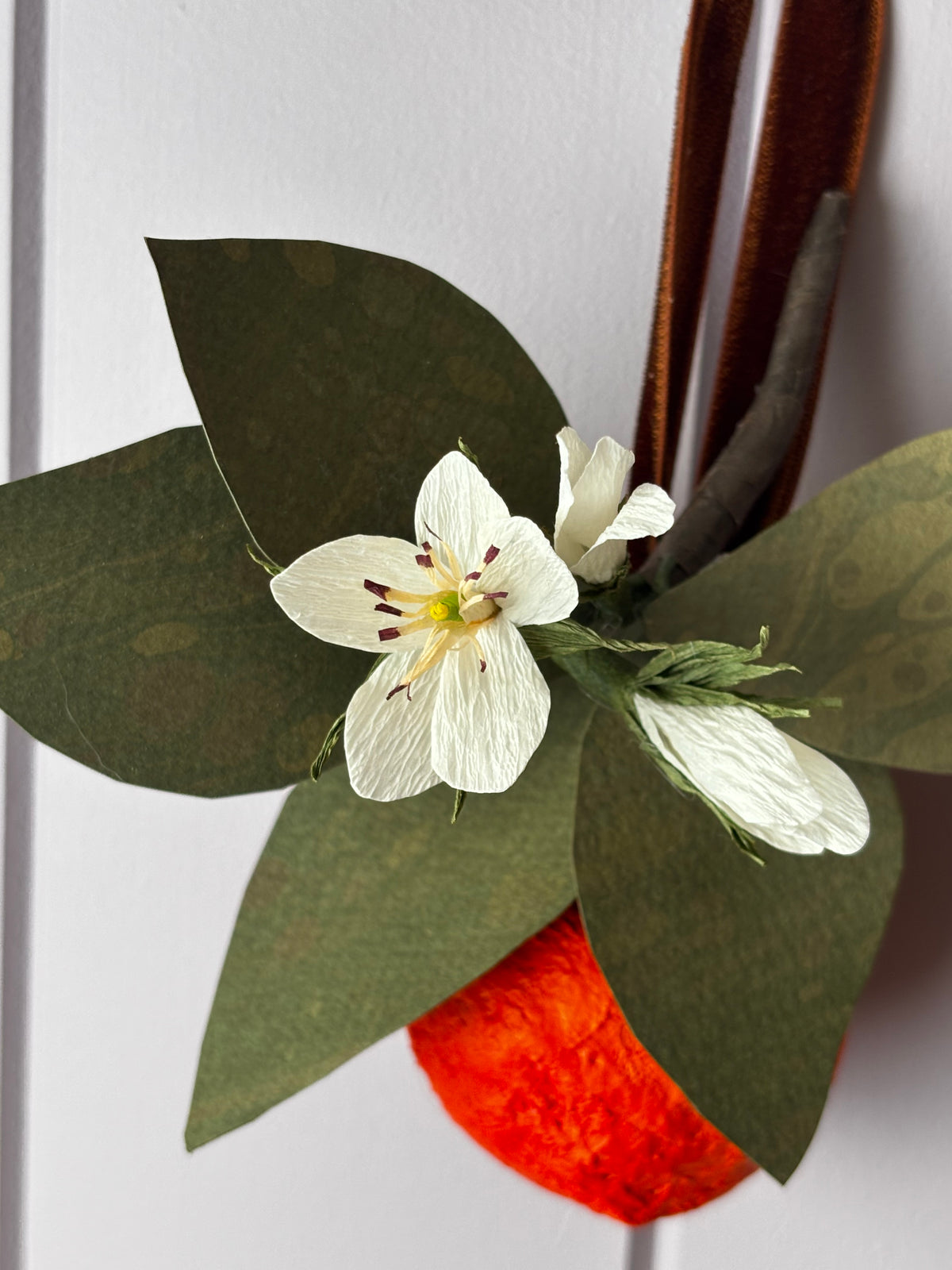 Orange and blossom wall hanging
