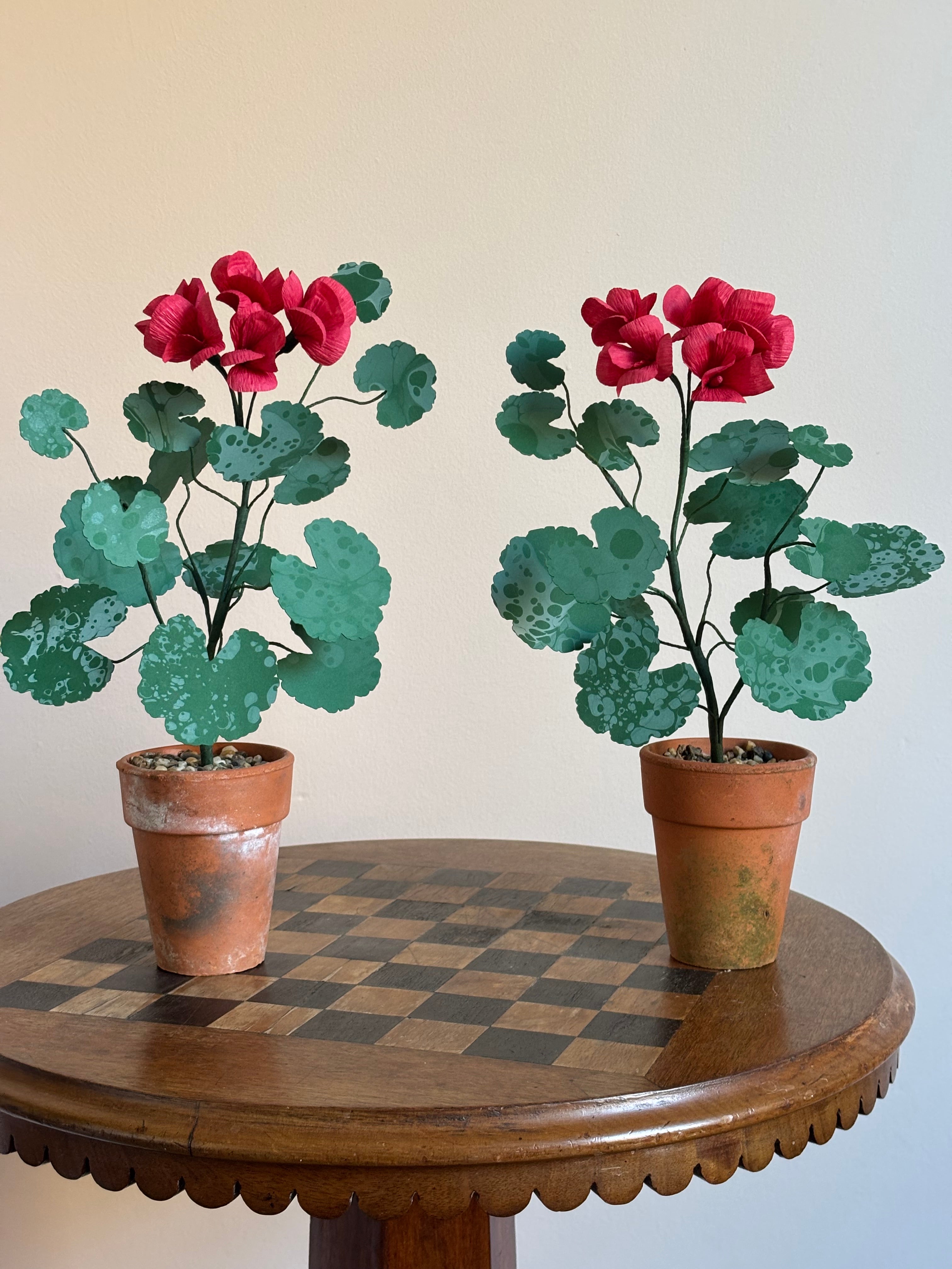 Paper Geranium pair