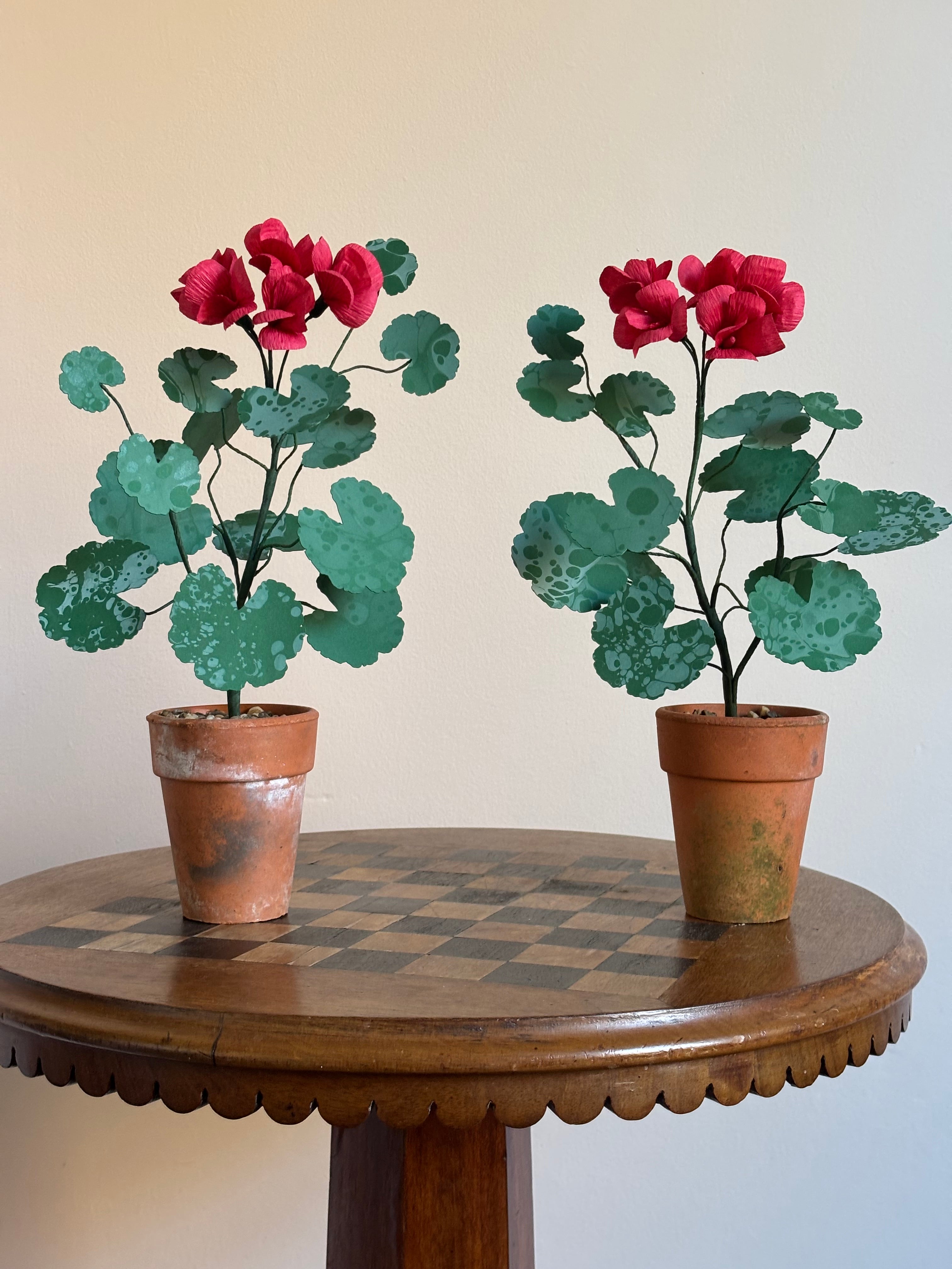 Paper Geranium pair