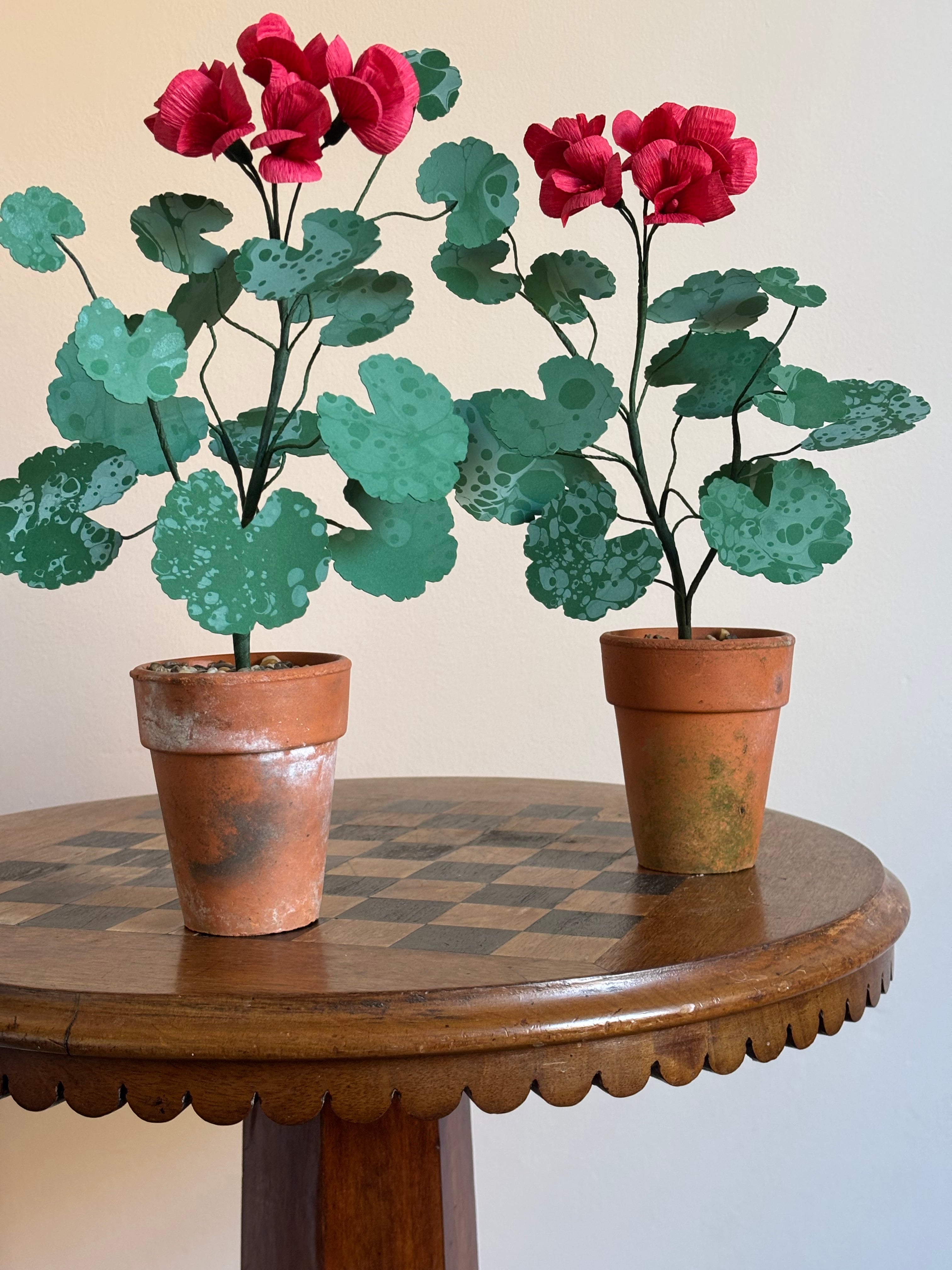 Paper Geranium pair