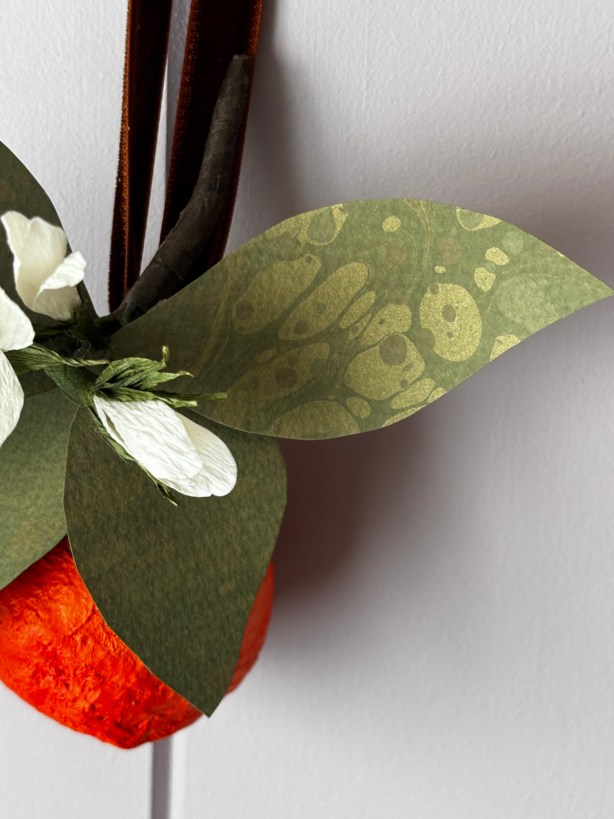 Orange and blossom wall hanging
