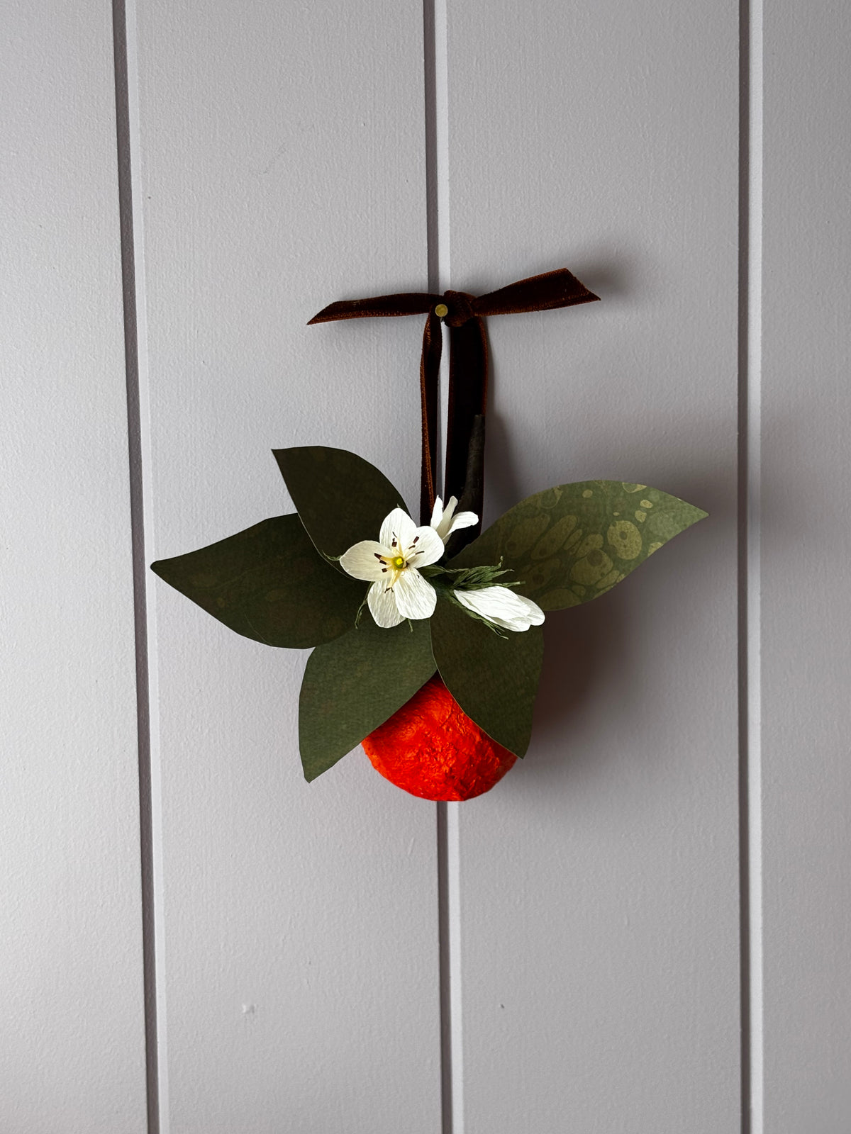 Orange and blossom wall hanging