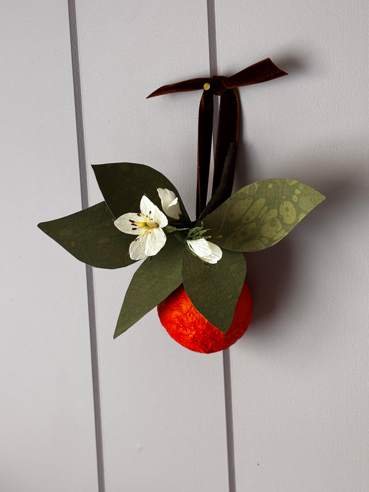 Orange and blossom wall hanging