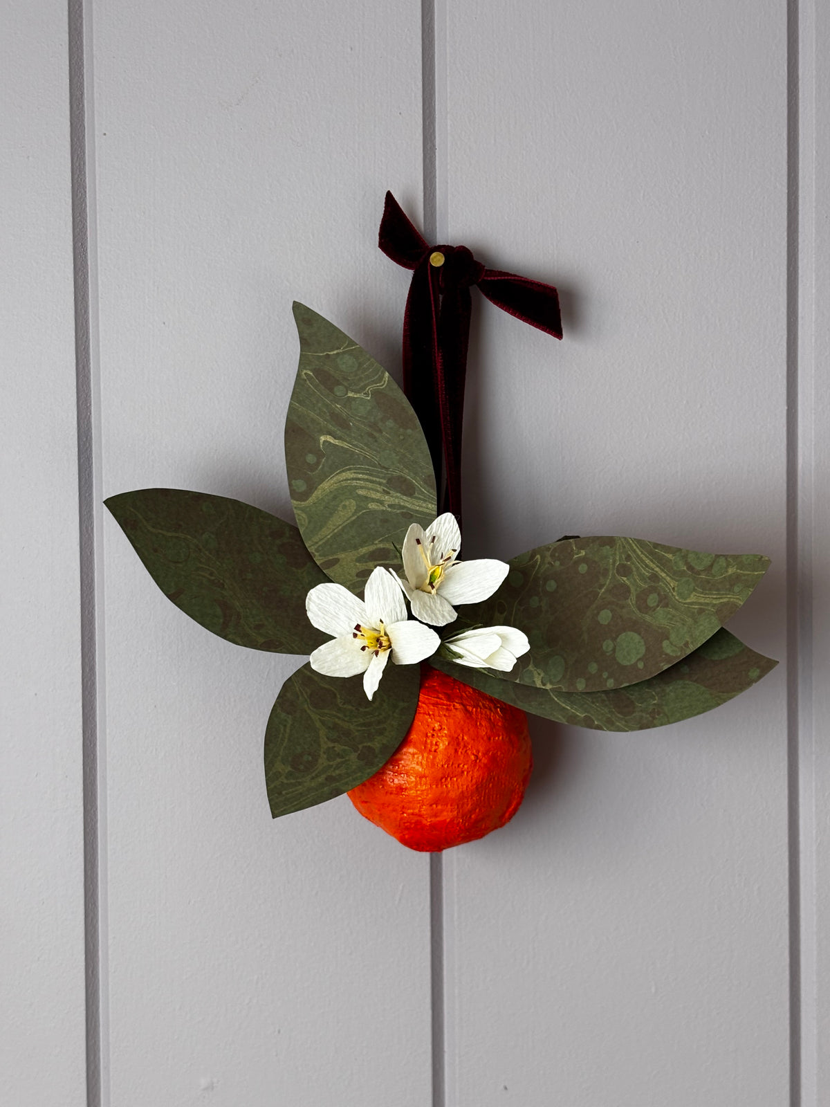 Orange and blossom wall hanging